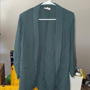 Entro Deep Teal Open Front Jacket